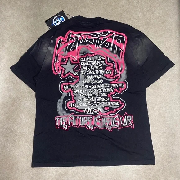Hellstar Men's Black and Pink Goggles T-shirt Size Medium - Picture 4 of 5